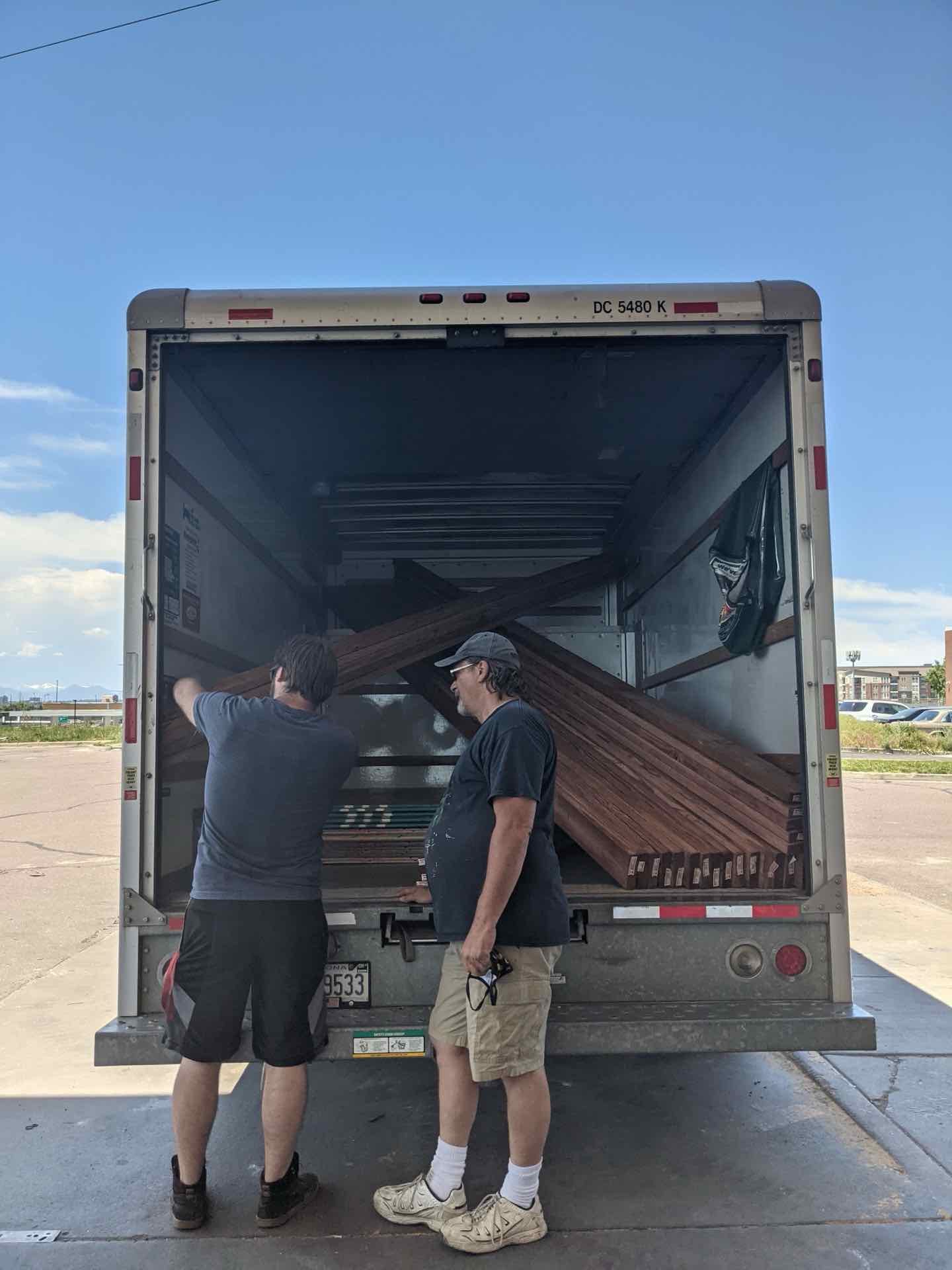 Unloading 12ft beams from a U-Haul