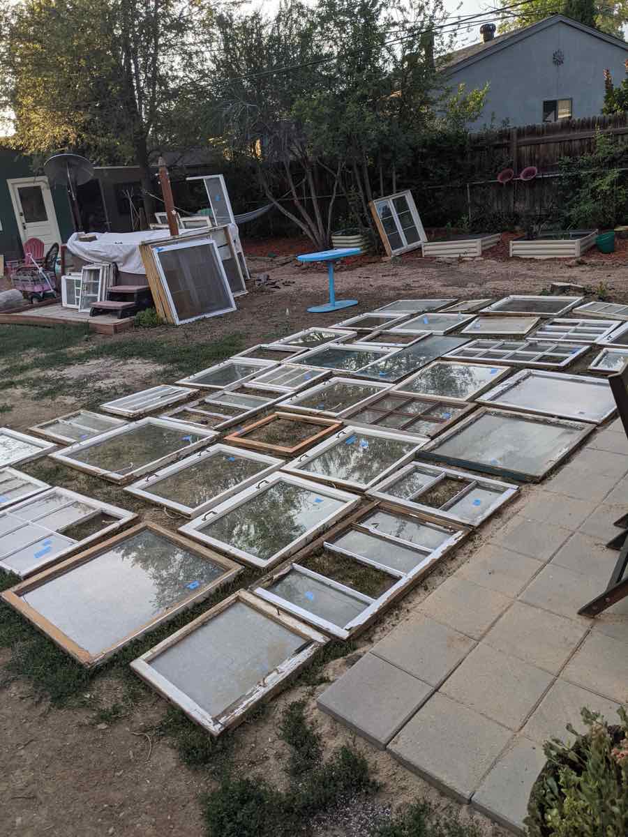 The shed build in progress